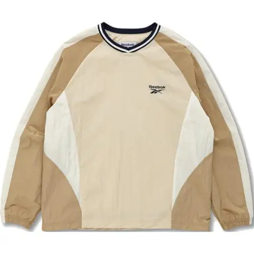 Reebok Sweatshirts Unisex Beige V Neck Moderate
