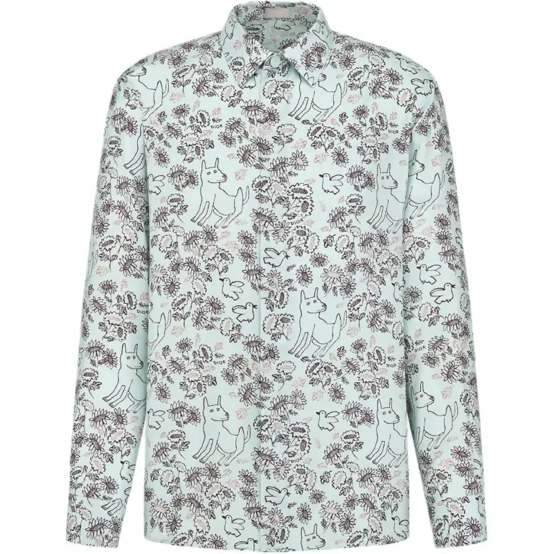 DIOR SS25 Summer Men's Clothing Collection Shirt Men's Green