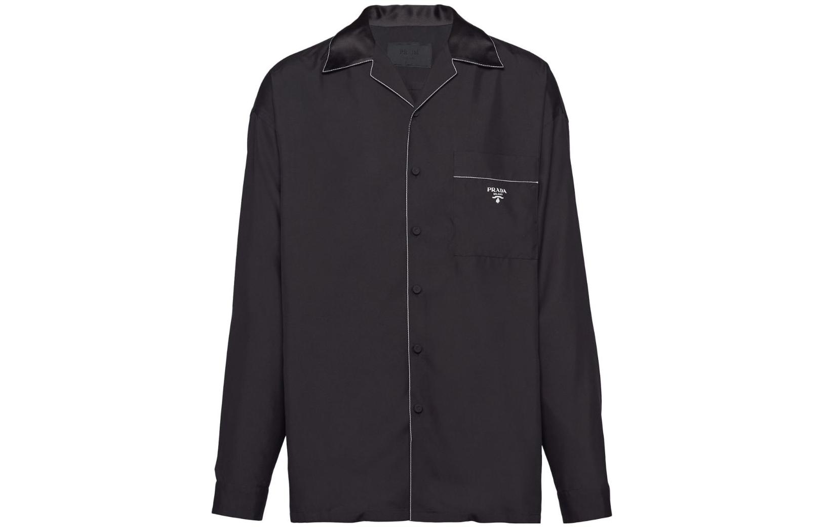 Мужская рубашка Prada Logo (черная)