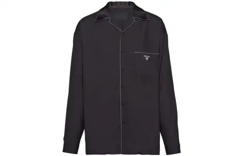 Prada Contrasting-Trim Button-Up Shirt