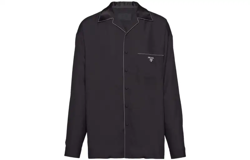 Prada Contrasting-Trim Button-Up Shirt