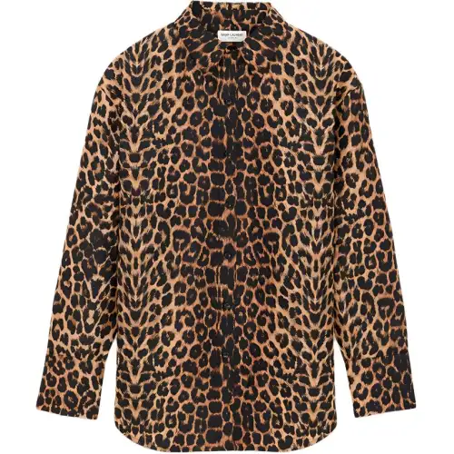 SAINT LAURENT Leopard Oversized Shirt