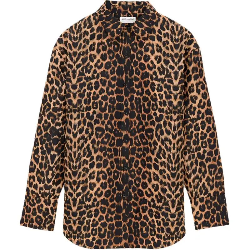 SAINT LAURENT Leopard Oversized Shirt