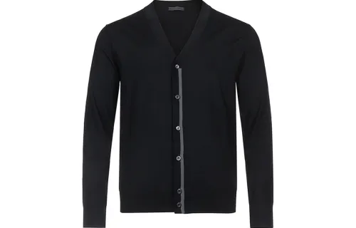 PRADA Sweaters Men's Black V Neck Moderate