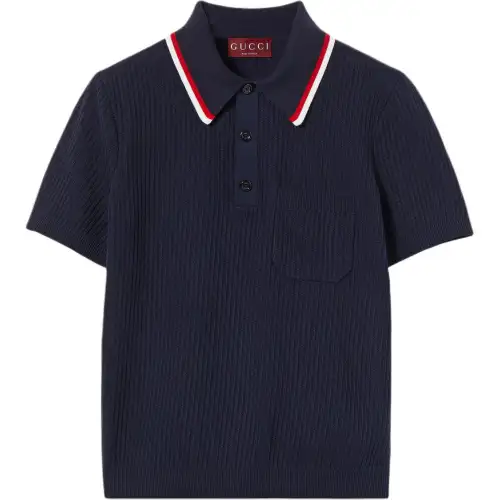 GUCCI Lido Polo Shirt Men's Navy Blue