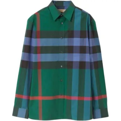 Burberry Shirts Men's Green Pointed Collar Moderate Other