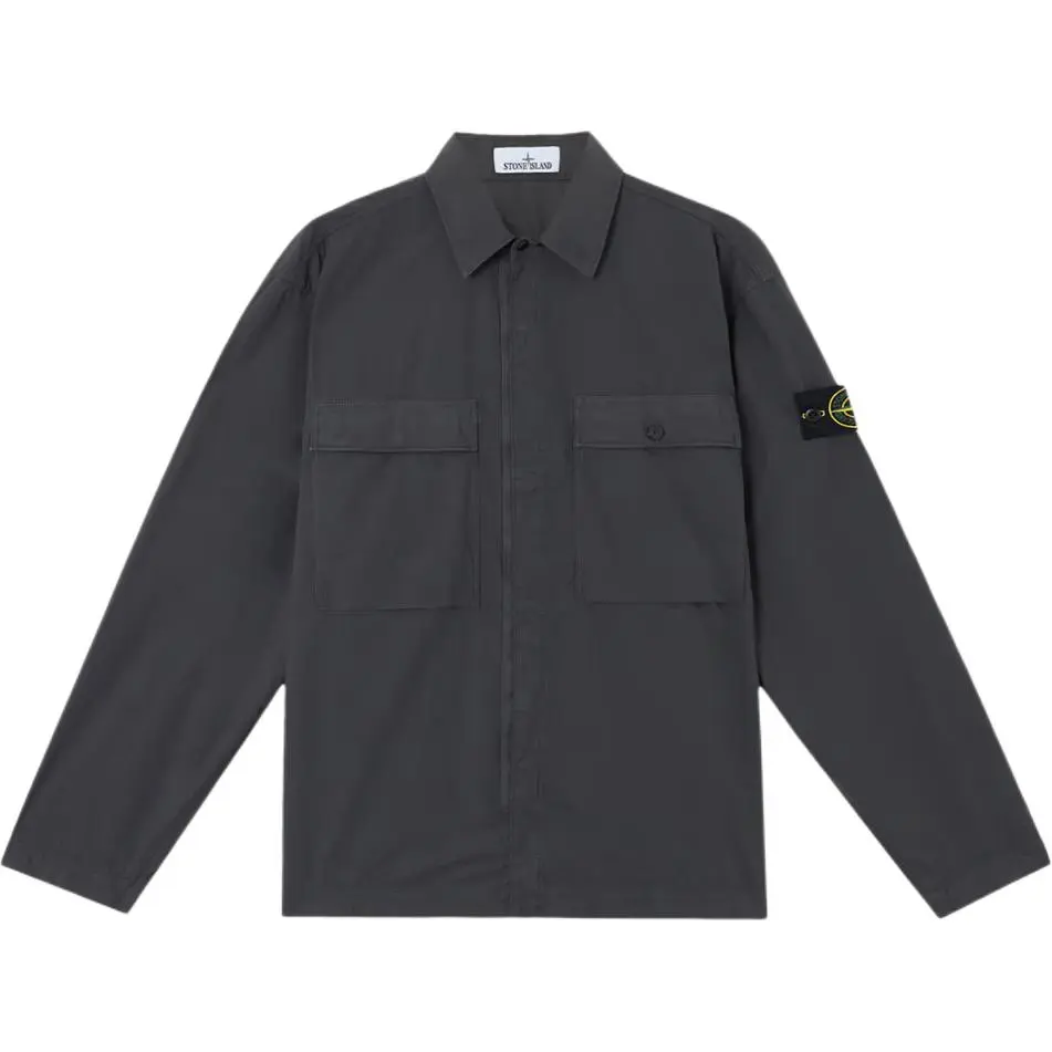 STONE ISLAND Logo Patch Long Sleeved Overshirt