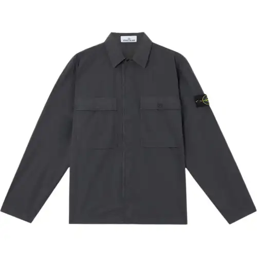 STONE ISLAND Logo Patch Long Sleeved Overshirt