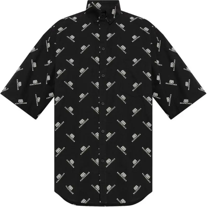 Balenciaga Bb Logo Printed Short Sleeved Shirt