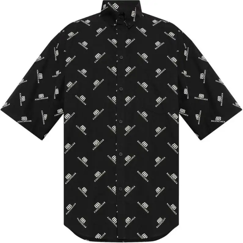 Balenciaga Bb Logo Printed Short Sleeved Shirt