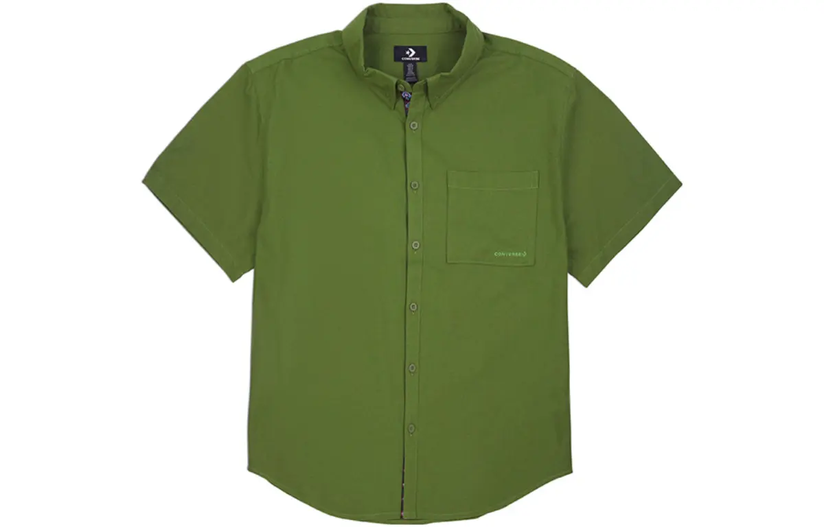 Converse Shirts Men's Oil Green Polo Collar Moderate Other