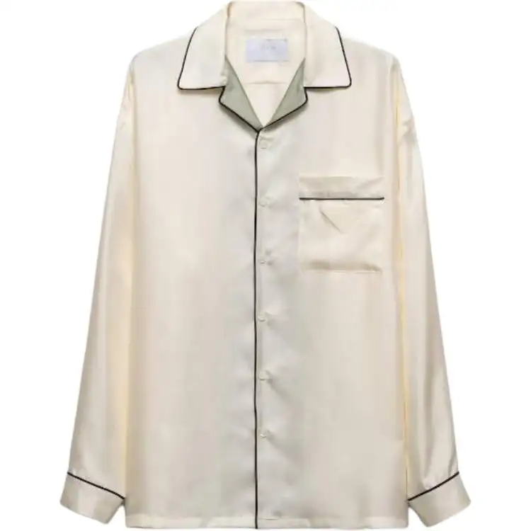 PRADA Shirts Men's Vanilla Lapel Moderate Other