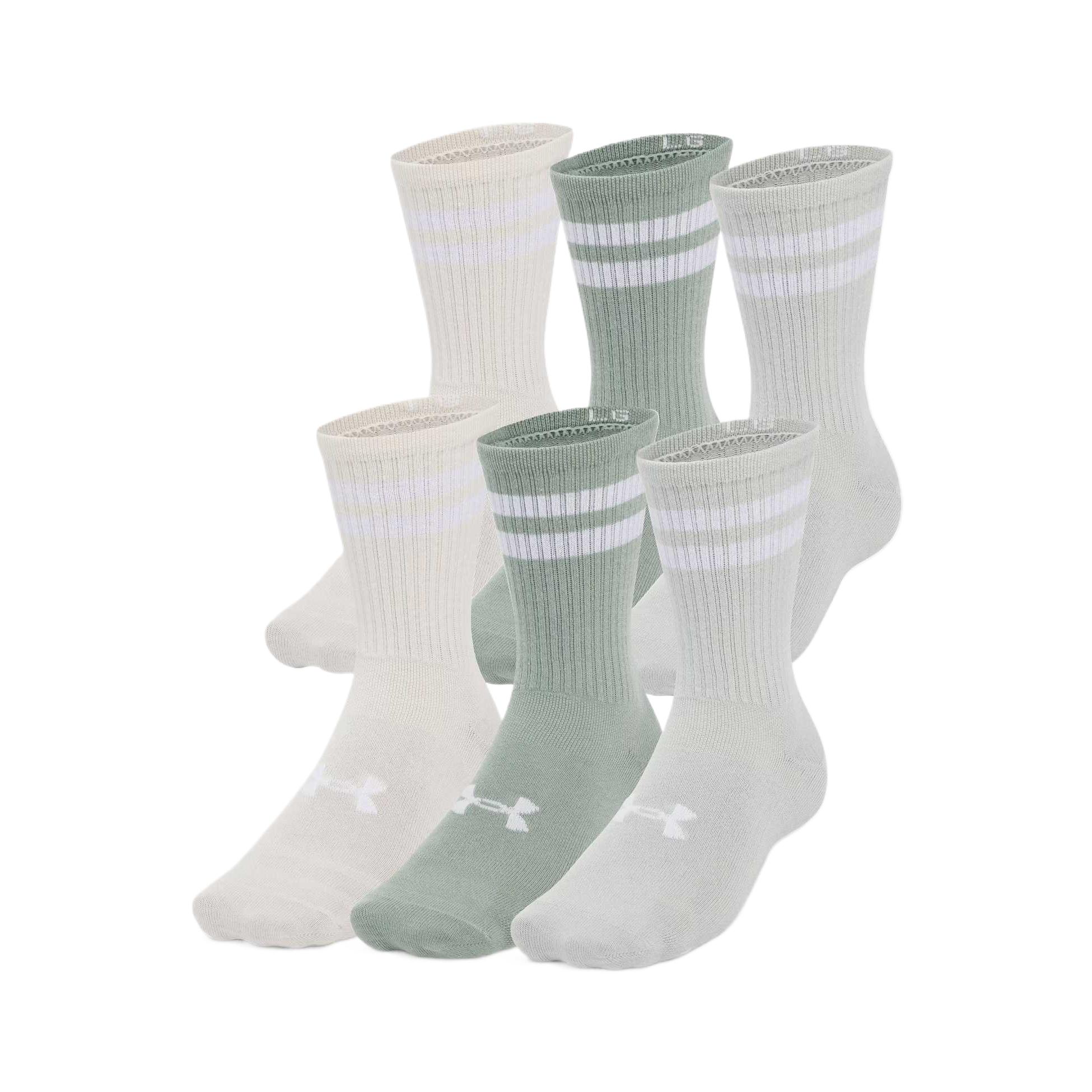 Under Armour Essential Knee High Socks Unisex 6 Pack Aqua Green White