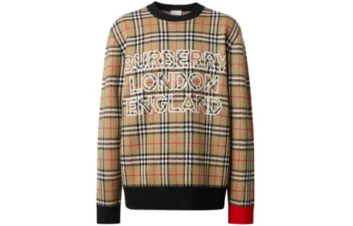 Burberry Sweaters Men's Beige Crew Neck Moderate Other