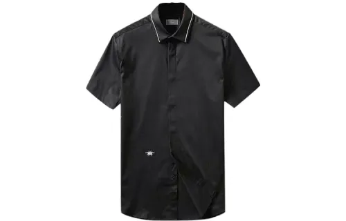 DIOR Shirts Men's Black Pointed Collar Moderate Other
