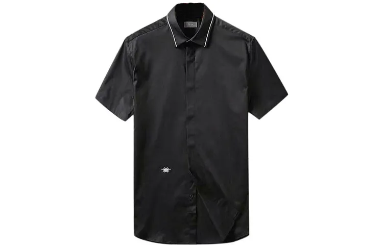DIOR Shirts Men's Black Pointed Collar Moderate Other