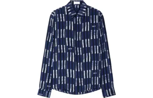 OFF WHITE Shibori Logo print Silk Shirt