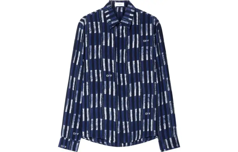 OFF WHITE Shibori Logo print Silk Shirt
