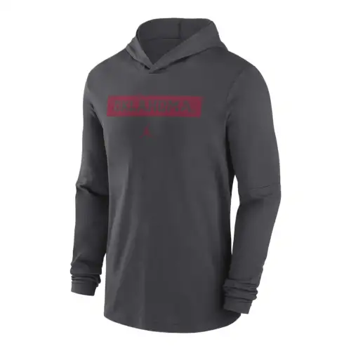 Jordan Oklahoma Sooners Sideline Men's Jordan Dri FIT College Long Sleeve Hooded Top