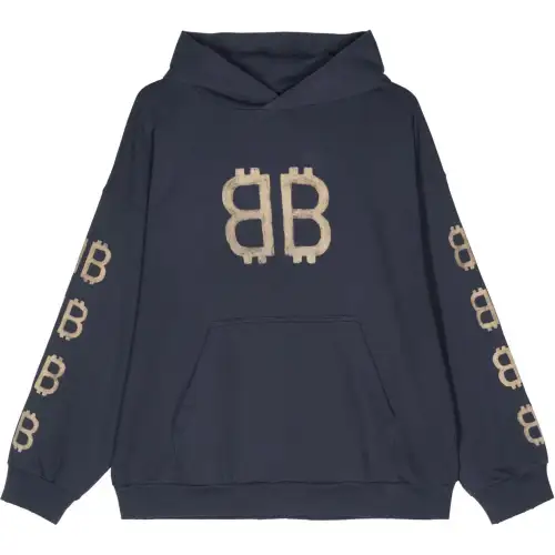 Balenciaga Crypto Logo print Distressed Hoodie