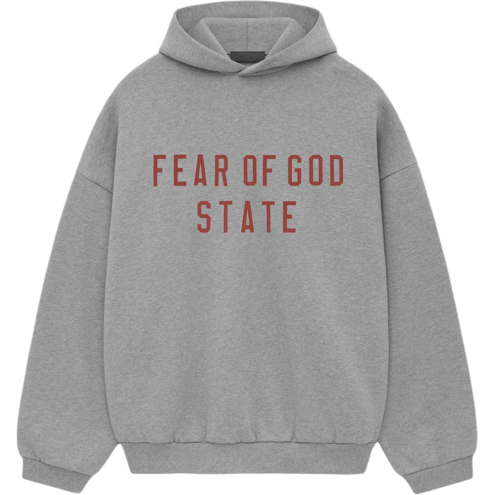 Мужское худи Fear Fear of God Essentials (овсяный серый / темный вереск)