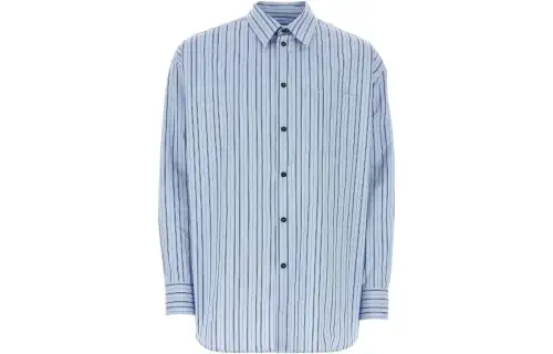 OFF-WHITE logo-embroidered striped shirt