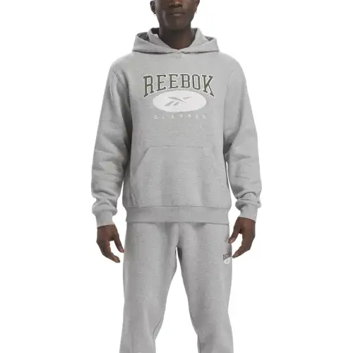 Reebok Classic Archive Essentials Hoodie Sweatshirt Unisex Medium Gray Heather
