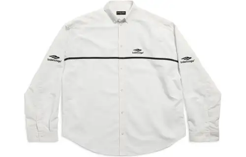 Balenciaga 3b Sports Icon Tracksuit Shirt Oversized Shirt, Loose Fit Men's White