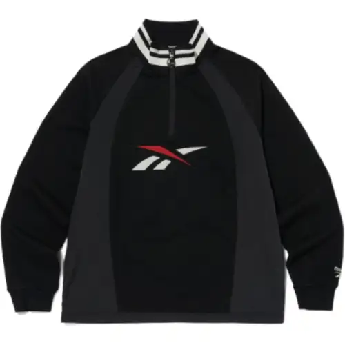 Reebok Sweatshirts Unisex Black Stand Collar Moderate