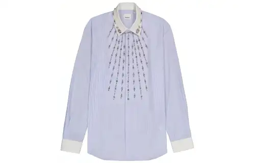Burberry Shirts Men's Blue Lapel Moderate Other