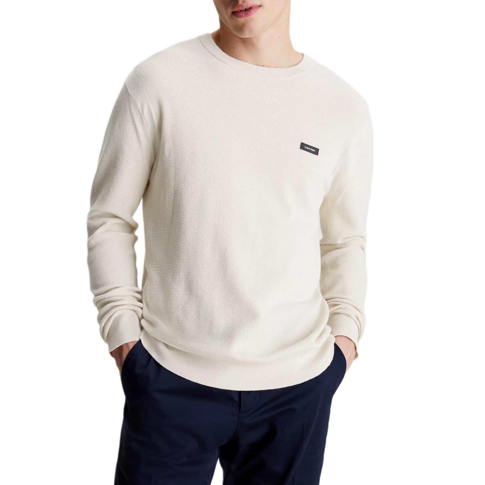 Мужской лонгслив Calvin Klein Knit (бежевый)