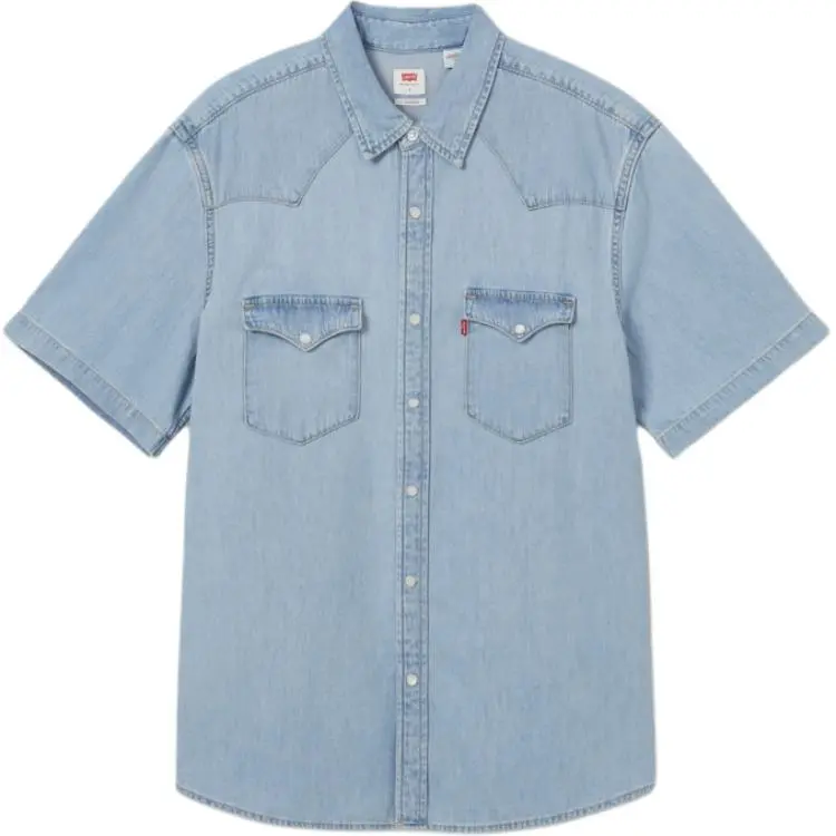 Levi's Shirts Men's Light Blue Lapel Moderate