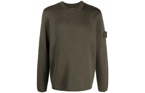 STONE ISLAND Sweaters Men's Army Green Crew Neck Moderate Other