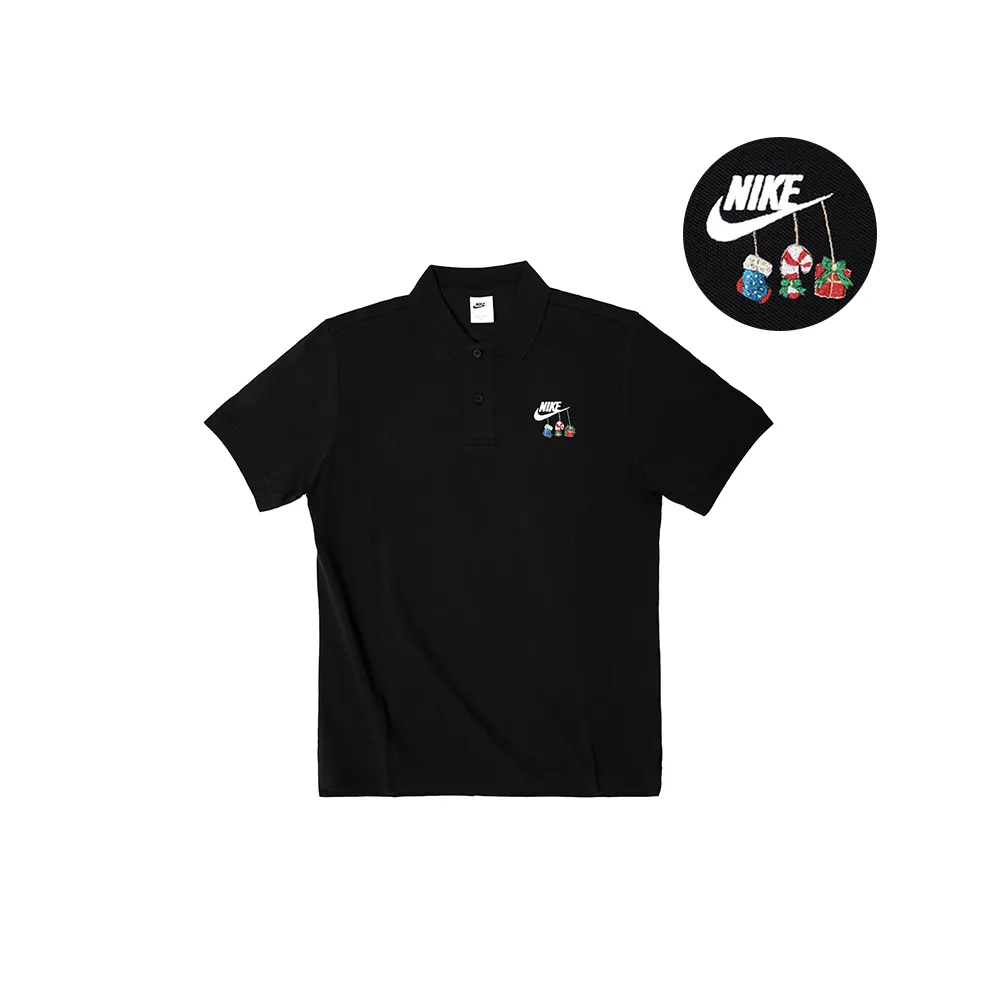 Nike Polo Shirts Unisex Black Polo Collar Moderate Straight Fit