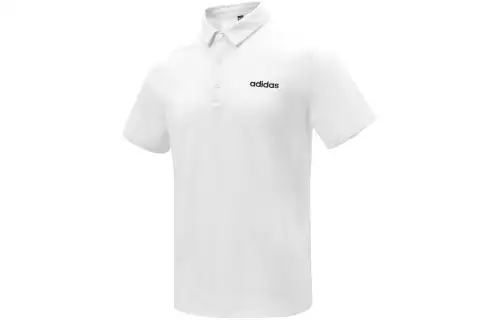 Adidas Polo Shirts Men's White Polo Collar Moderate Straight Fit