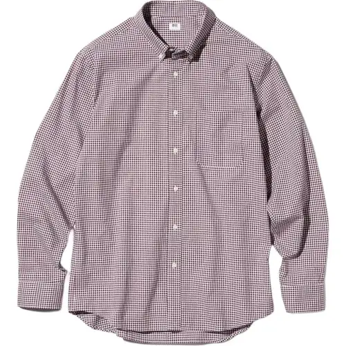 UNIQLO Shirts Unisex Maroon Lapel Thin Other