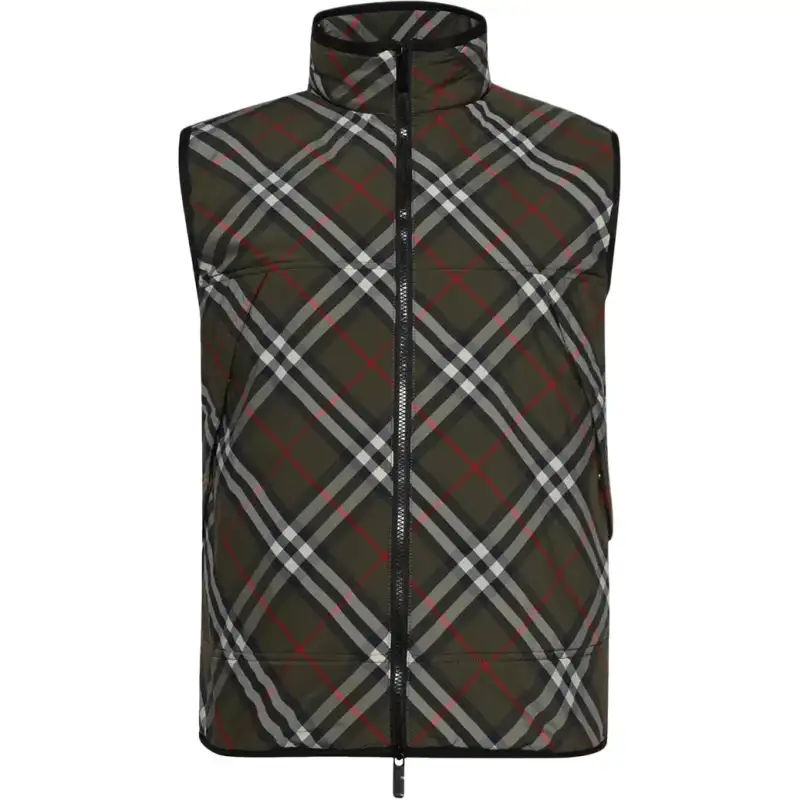 Burberry Checked Zip-Up Padded Gilet