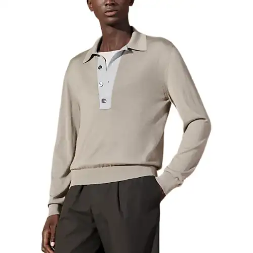 HERMES SS24 Polo Shirt Men's Gray
