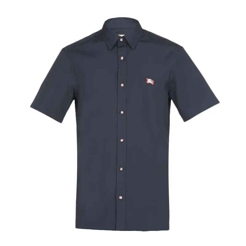 Burberry Shirts Men's Dark Blue Lapel Moderate