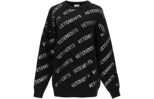 Vetements Sweaters Unisex Black Crew Neck Moderate Other
