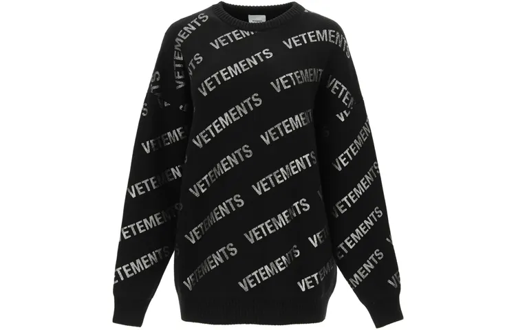 Vetements Sweaters Unisex Black Crew Neck Moderate Other