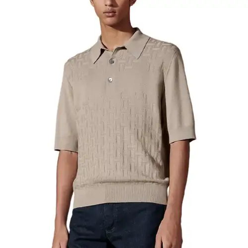 HERMES SS24 Polo Shirt Men's Sand Yellow