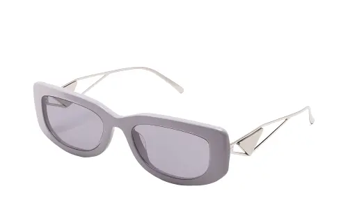 PRADA Metal Acetate Irregular Shape Sunglasses Women's Purple