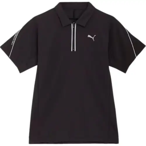 PUMA HER Polo Shirts Men's Black Polo Collar Moderate Straight Fit