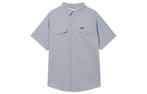 Columbia Shirts Men's Gray Lapel Moderate Other