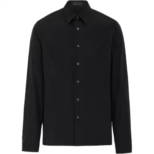 PRADA Shirts Men's Black Pointed Collar Moderate Other