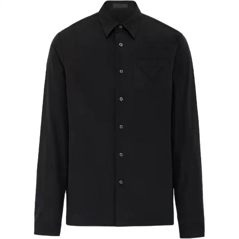 PRADA Shirts Men's Black Pointed Collar Moderate Other