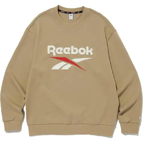 Reebok Sweatshirts Unisex Beige Crew Neck Moderate
