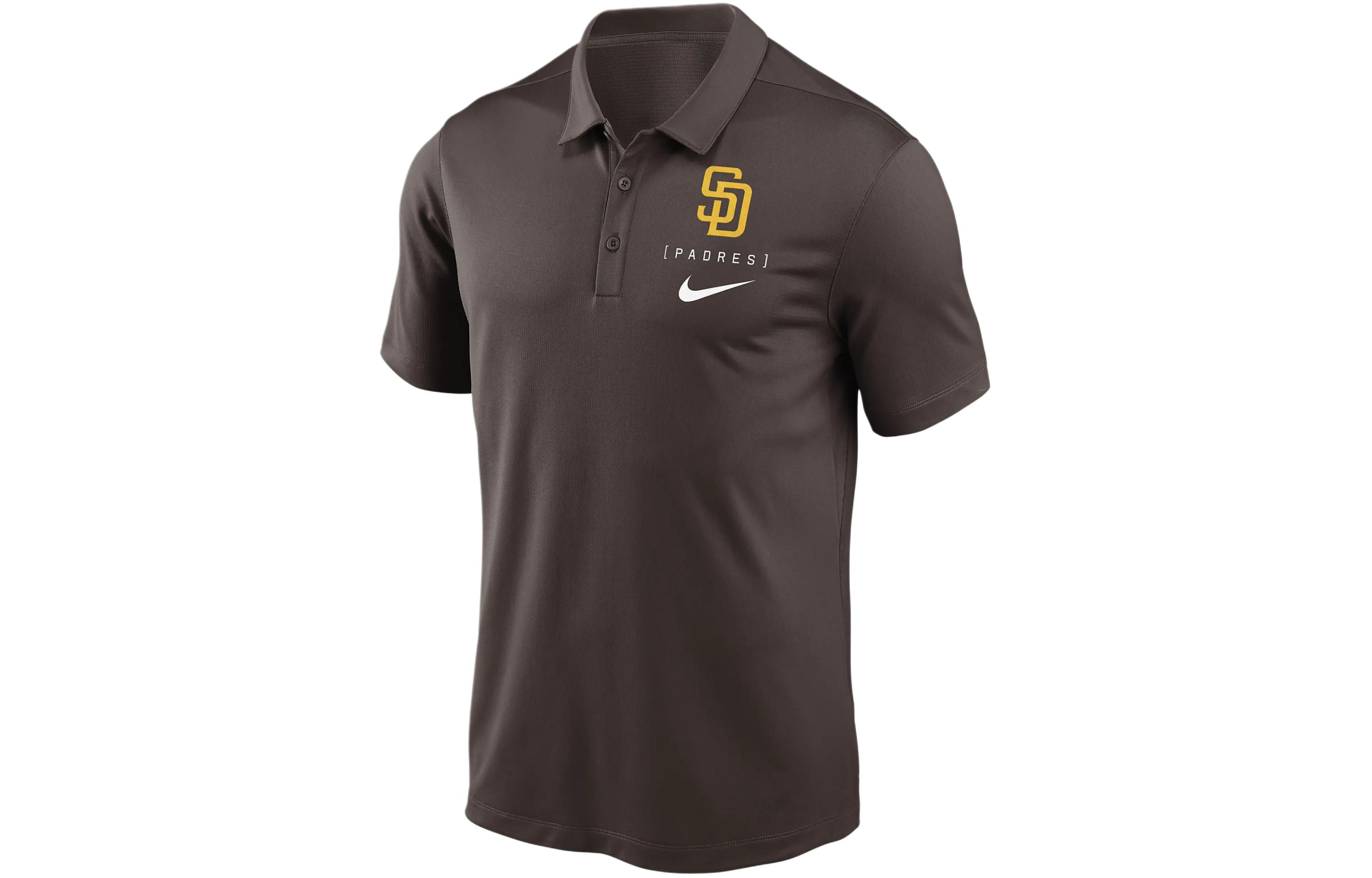 Nike X MLB joint model San Diego Padres Franchise logo letter print pattern comfortable casual short-sleeved Polo shirt San Diego Padres Men's Brown