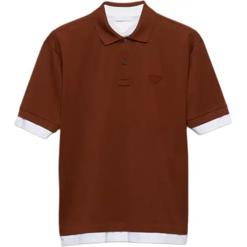 PRADA Cotton Polo Shirt Polo Shirt Men's Brown
